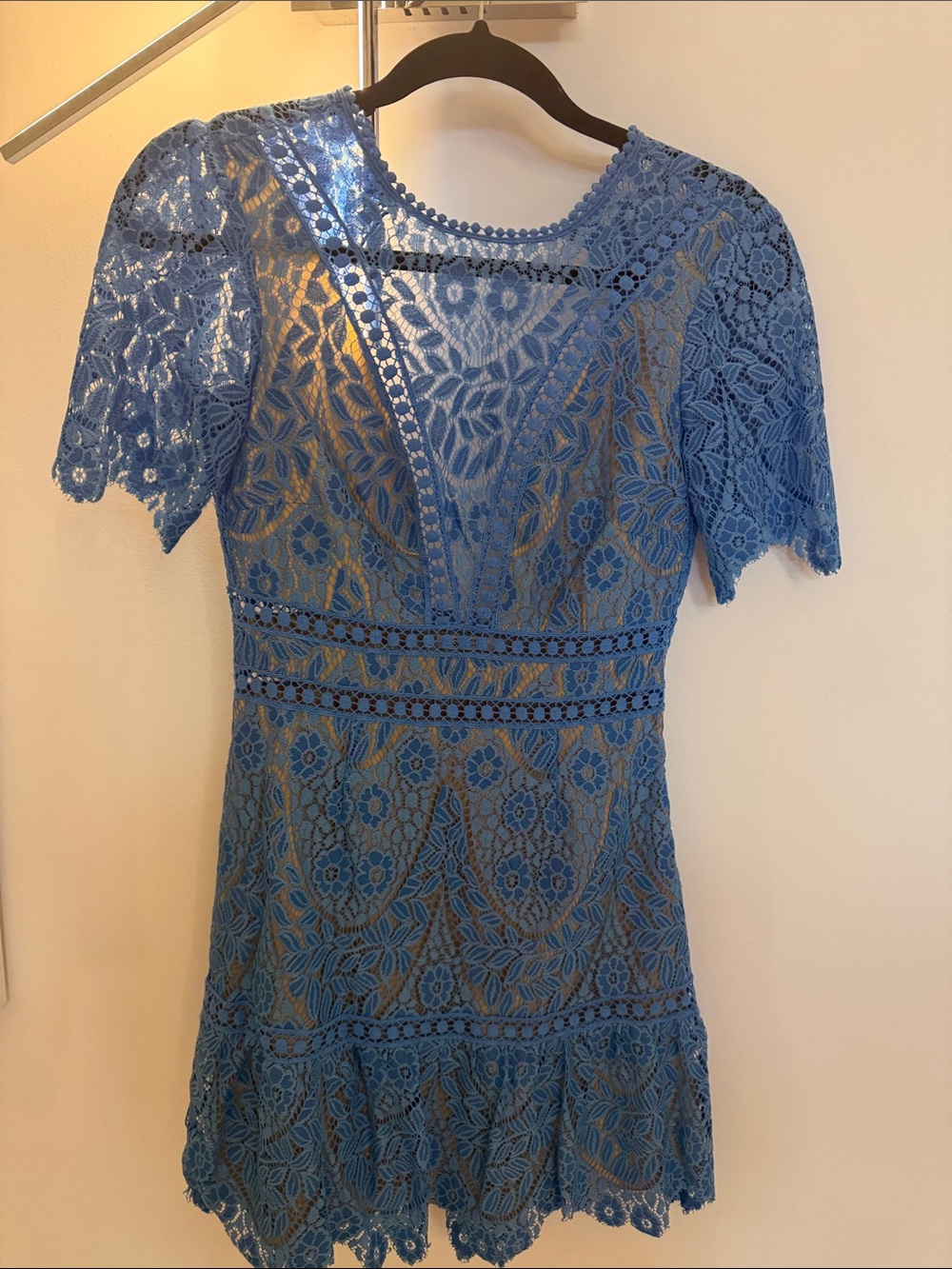 SAYLOR Sky Blue Lace Mini Dress
